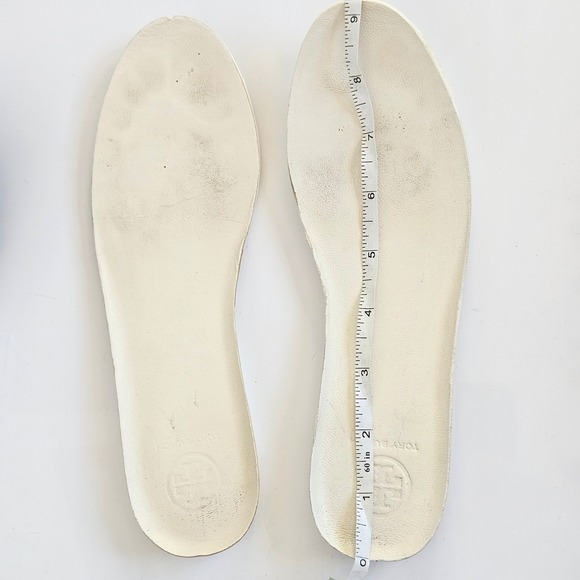 Tory Burch Cream Leather & Suede Logo Sneakers | Size US 6 | Neutral Trainer - Picture 5 of 13